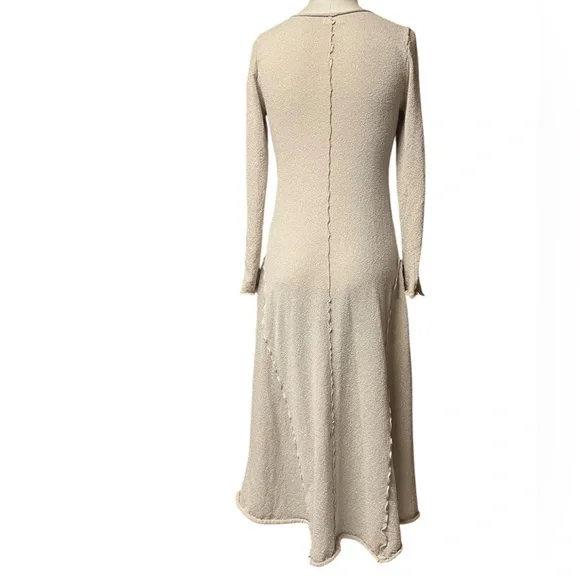 Promesa Large Beige Long Sleeve Textured Maxi Dress Neutral Cottagecore - Picture 5 of 8
